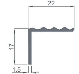Alüminyum Köşebent Dar 17x22/ 5 Metre