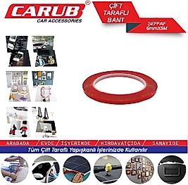 Silikonlu Çift Taraflı Bant 6mm x 5 Metre